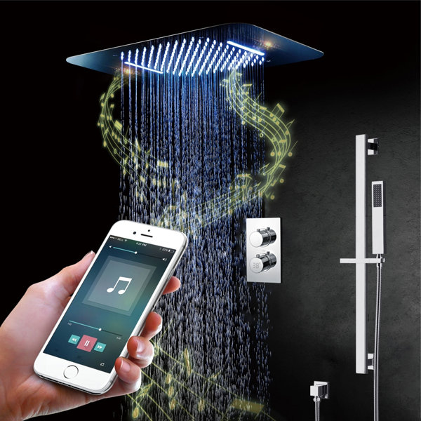 BathSelect Monza Remote Controlled LED Digital Recessed Rainfall